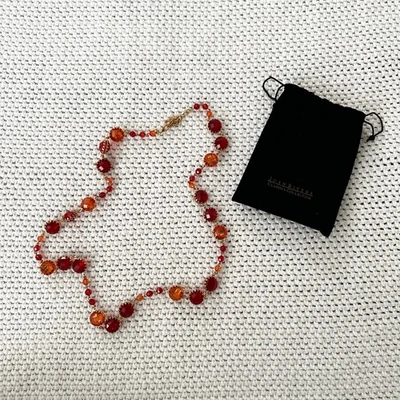 Joan Rivers красный оттенки граненый круглый золотой акцент Lucite ожерелье 38» заявление - Изображение 1 из 4