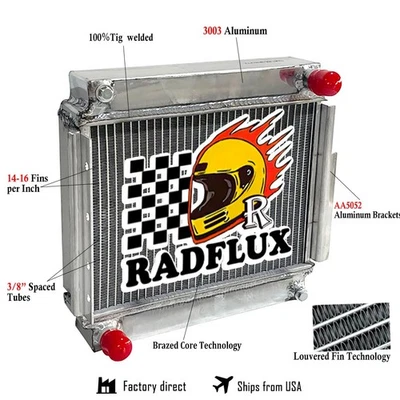 Radiador de refrigeración de 2 filas para Lincoln Premiere V8 1959 1960 1958 4-BBL AT aluminio Foto 1 de 4