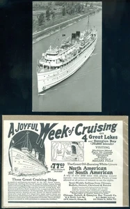 STEAMSHIP SOUTH AMERICAN WITH MAG. AD POSTCARD - Picture 1 of 1