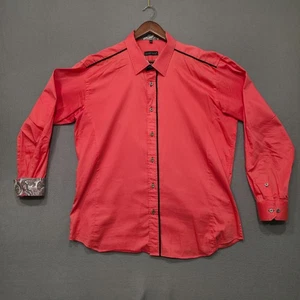 Jared Lang Men's Pink Long Sleeve Button Up Flip Cuff Shirt Size 2XL - Picture 1 of 8