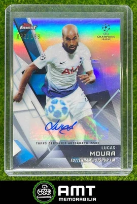 2018 Topps Finest UEFA Champions League Lucas Moura Auto 93/399 Tottenham - Image 1 of 3