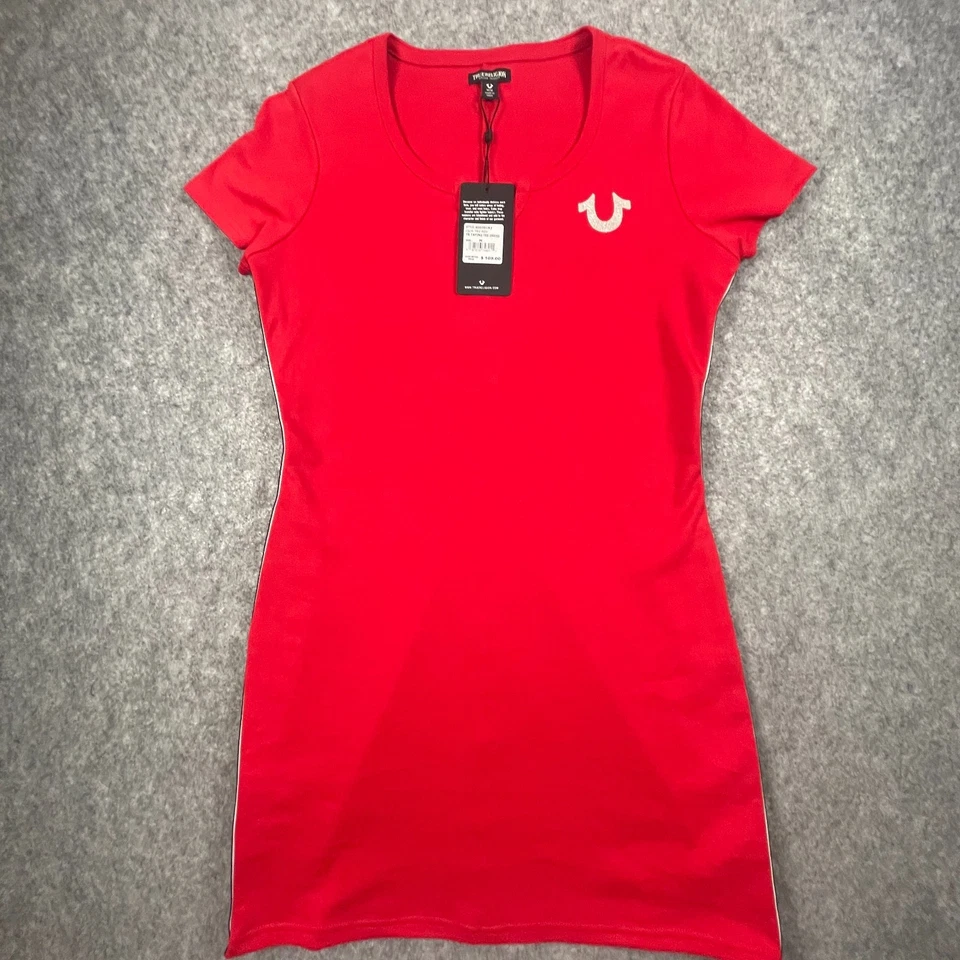 True Religion женское платье размер 100% хлопок Med TR ленты красный стиль 600351R3 новый с Ярлыками - Изображение 1 из 4