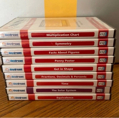 Lot of 9 Daydream Education Interactive Whiteboard Chart Software Math Science - Image 1 of 4