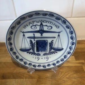 Porceleyne Fles 1919 In afwachting Pending 7" Royal Delft WW-1 Blue (1) - Picture 1 of 6