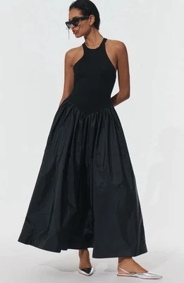 Maxi Vestido Anthropologie Maeve Negro Sin Mangas Cintura Caída Preppy Vacay XXS NUEVO CON ETIQUETAS Foto 1 de 4
