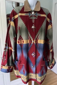NOS Jones New York Sport- Women's 2X-  Aztec Southwest Barn Jacket Coat - Picture 1 of 18