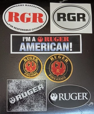 "RUGER" Firearms, VINTAGE LOT OF  6 - STICKERS, 1- PATCH (Embroidered SR EAGLE) - Image 1 of 4