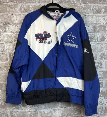 Chaqueta De Colección Dallas Cowboys Para Hombres Grande Azul NFL Fútbol Super Bowl XXVII Años 90 Foto 1 de 4