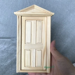1/12 Scale Dollhouse Miniature Accessories Sharp Top Plain Door Wooden Furniture - Picture 1 of 4