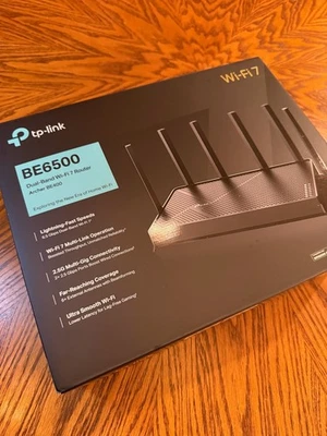 TP-Link Archer BE6500 Dual-Band Wi-Fi 7 Router (Archer BE400)  Dual 2.5 Gbps - Image 1 of 3