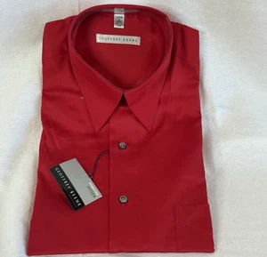 Geoffrey Beene Men’s, Wrinkle Free Sateen, Red, Dress Shirt, 16  Large, NWT - Picture 1 of 5
