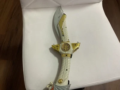 De colección 1994 Mighty Morphin Power Rangers White Ranger Saba Talking Sword Works Foto 1 de 4