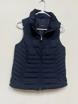 Talbots Women's Down Puffer Vest Navy Women’s Petite Size Mp - Image 1 of 3