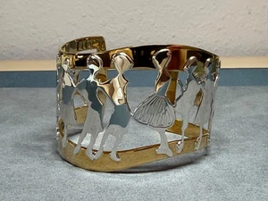 ROBERT LEE MORRIS ANDY WARHOL 925 Sterling Silver Brass Cuff Bracelet RLM 50.85g - Picture 1 of 8