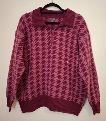 Pullover Eddie Bauer Para Mujer Talla Grande Rosa Pata de Gallo Manga Larga 1/4 Cremallera Nuevo con Etiquetas Foto 1 de 4