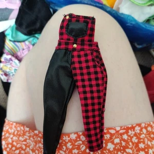 Lol Surprise Omg Doll Clothing Camp Cutie Black Red Plaid Overalls Pants  - Picture 1 of 2