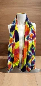 Hippie Boho 70’s Look Make Love Not War Peace Zeichen Tye Dye Schal 28 x 70 - Bild 1 von 4