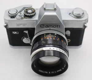 Canon FT QL 35mm fotocamera reflex pellicola + obiettivo 50mm f/1.4 FL II - testata e funzionante - Foto 1 di 21