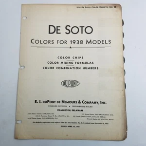 DuPont 1938 DeSoto Auto Car Paint Color Chips Combinations Body Wheel Duco - Picture 1 of 3