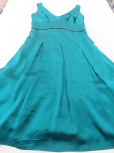 HOBBS WUNDERSCHÖNES SOMMERKLEID TIEF SMARAGDGRÜN ÄRMELLOS 100 % SEIDE GEFÜTTERT UK 10 - Bild 1 von 15