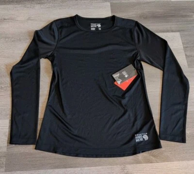 NWT Mountain Hardwear Women Wicked Tech Long Sleeve Shirt XS Black Base Layer - Image 1 of 4