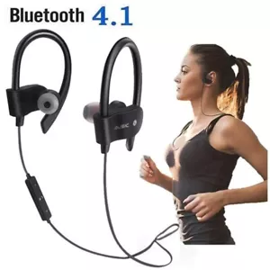 AURICOLARI BLUETOOTH CUFFIE WIRELESS GANCI SENZA FILI CORSA GUIDA SPORT PALESTRA - Foto 1 di 9