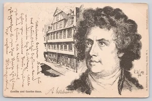 Johann Wolfgang von Goethe Deutscher Autor Frankfurt Deutschland UDB Vintage Postkarte - Bild 1 von 2