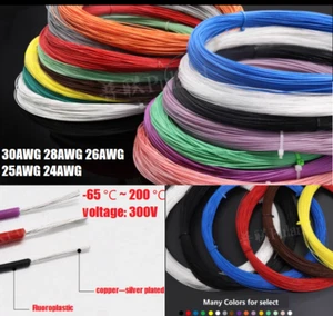 Cable eléctrico trenzado de cobre plateado PTFE 24-30 AWG HÁGALO USTED MISMO cable para auriculares - Imagen 1 de 10