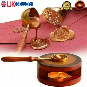 Retro Wax Seal Stamp Warmer Furnace Stove Pot Melting Spoon Kit Stamp Tool UK - Picture 1 of 15