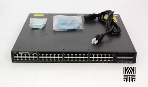 Cisco WS-C3650-48PQ-S 48-Port 1GbE PoE+ Switch 4x 10G Uplink Ports 1x AC PSU - Picture 1 of 4