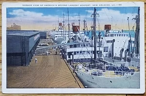 Harbor View Seaport New Orleans Louisiana LA Postcard PC 1934 EC Kropp - Picture 1 of 1