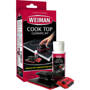 Weiman Glass Stove Top Complete Cleaning Kit Cleaner Scrubber & Scraper Included