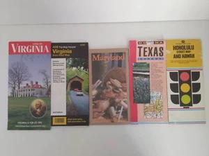 Mapas de carreteras vintage de Estados Unidos - Lote de 5 - VA, Maryland, Texas, Hawai - Imagen 1 de 13