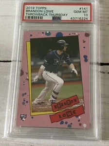 2019 Topps Throwback Thursday TBT Brandon Lowe RC #141 PR/518 - PSA 10 - Picture 1 of 3