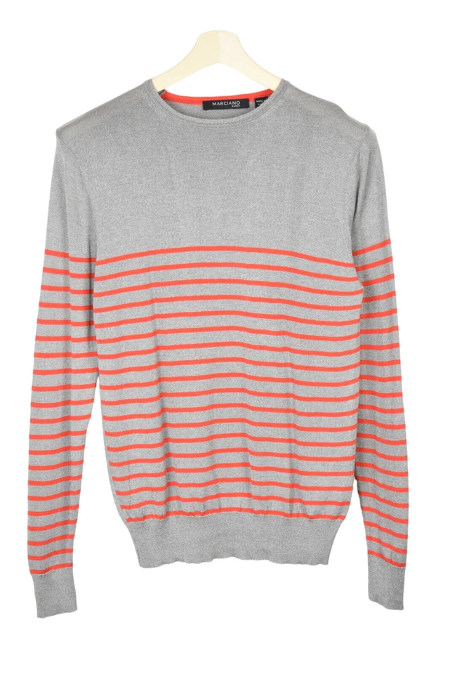 Guess By Marciano Men's Sweater M Silk Blend Striped Crew Neck - Image 1 of 4