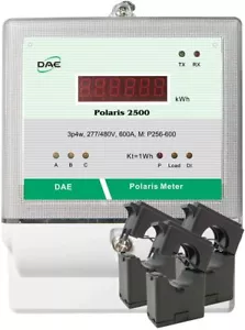 DAE P256-600 KIT, 600A,RS485, UL kWh Submeter, 3P4W, 277/480V, 3 Split Core CT - Picture 1 of 7
