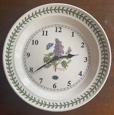 Portmeirion Botanic Garden 10.5" Kitchen Wall Clock, Fine Earthenware - Lilac