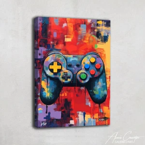 Gamer Room Decor Gaming Wall Art Playful Art Gamer Wall Decor Abstract Modern - Picture 1 of 8