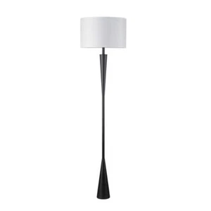 Novogratz x Globe Electric Floor Lamp 70.6" 1-Light Black w/ White Fabric Shade - Picture 1 of 6