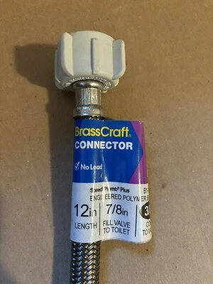 Conector BRASSCRAFT para inodoro. 12”. Trenza de polímero de ingeniería. B1-12DLF. NUEVO. Foto 1 de 2