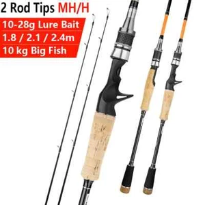 2 Pieces Fishing Rod Tips M / MH,Spinning / Casting Rod,Ultralight Carbon Fiber - Picture 1 of 24