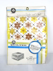 KC Products Square 4 Slice Toaster Cover - New in Package - Yellow Brown Floral - Picture 1 of 5