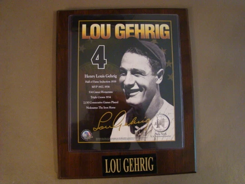New York Yankees Lou Gehrig Plaque Licensed Cover
