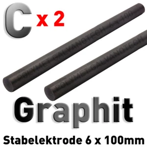 2 x Graphit-Stab-Elektrode Ø 6 mm x 10 cm Stiftgalvanik - Tampongalvanik Anode - Bild 1 von 4