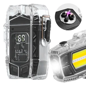 Elektro Lichtbogen Dual Arc Sturm Feuerzeug Aufladbar Plasma m. LED Taschenlampe - Bild 1 von 6