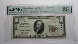 $10 1929 Flemington New Jersey NJ National Currency Bank Note Bill Ch #892 VF35! - Picture 1 of 4