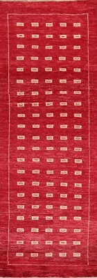 Rot Gabbeh Kashkoli Geometrisch Orientalisch Teppich Läufer Handgeknüpft - Bild 1 von 4