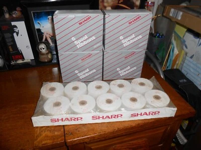 SHARP 6 SPOOL RIBBONS FOR PRINTING CALCULATOR [4 BOXES OF 6] PLUS 10 ROOLS PAPER - Image 1 of 4