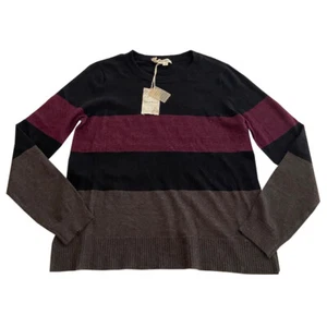 Womens Hem & Thread Medium Color Block Sweater Maroon Black Gray NWT - Picture 1 of 5