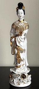 Vtg Guanyin Kwan Yin Goddess of Mercy Porcelain Statue 14.5" Tall - Picture 1 of 24